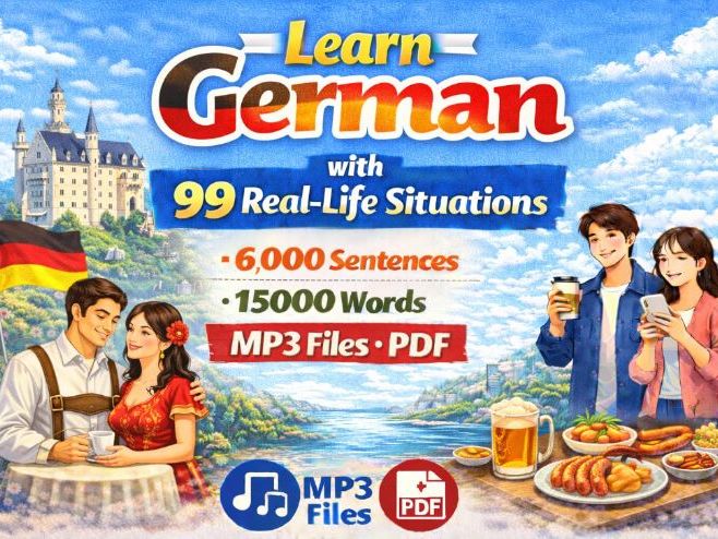 Learn German with 6,000 Sentences(PDF, Audio)
