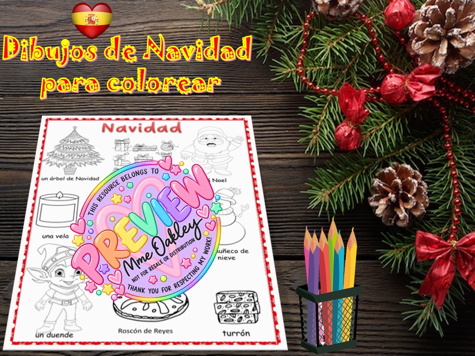 Navidad | Colorear | Christmas colouring Spanish