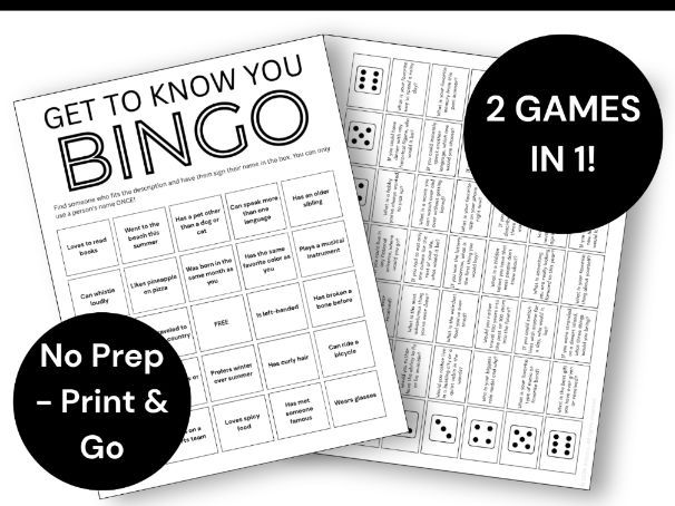 Back to School Games: Bingo & Icebreakers