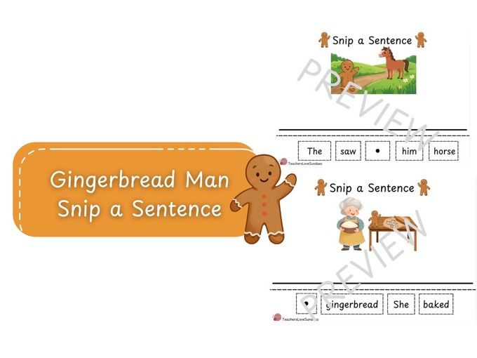 The Gingerbread Man Snip a Sentence