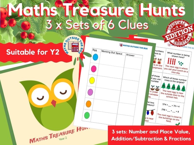 Maths Treasure Hunts (Year 2) - Christmas Edition!
