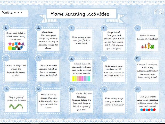 Home Learning Activities - Maths