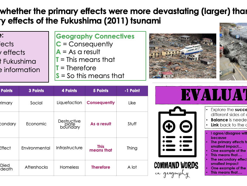 Geography KS3 Support extended writing