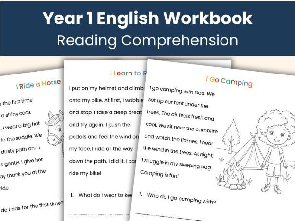 Reading Comprehension Workbook – 27 'I' Stories + Creative Writing Page | Ages 5–7