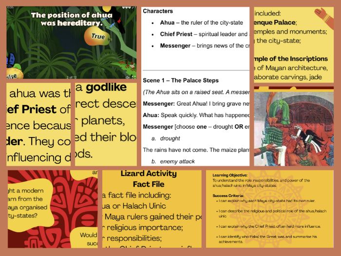 Maya Civilisation: The Ahua (Halach Uinic) - Lesson Pack