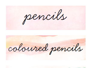 Watercolour Tray Labels