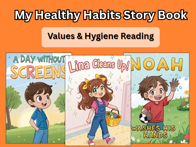 Healthy Habits Story Bundle | 7 Educational Short Stories for EYFS & KS1 | Values & Hygiene Reading