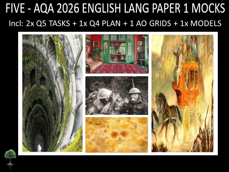 FIVE - AQA PAPER 1 | 2026 FULL MOCKS | Q5 TASKS | Q4 PLAN |AO GRIDS | MODELS