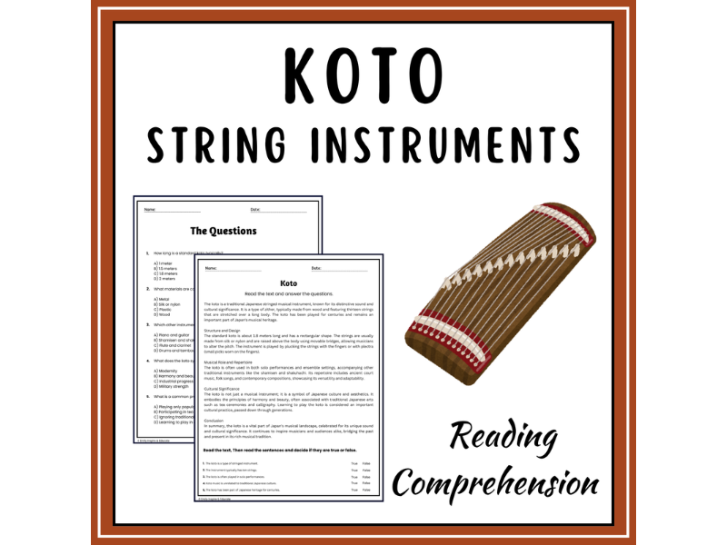 Koto Reading Comprehension Passages & Questions Worksheets | Teaching ...
