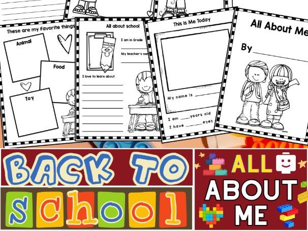 All About Me Poster Activities Book | First Day Of Back To School Worksheets
