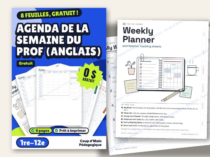 FREE Teacher Weekly Planner and Tracking Sheets | Class List Attendance Log