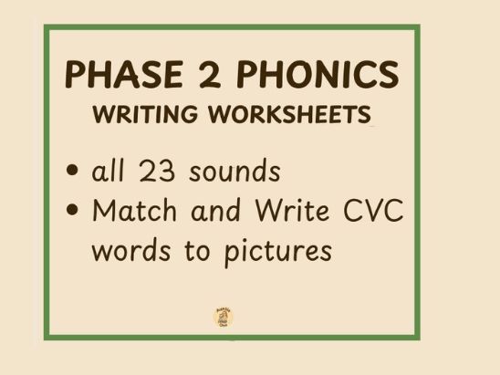 All Phase 2 Sounds | Phonics Writing Worksheets | Write CVC Words