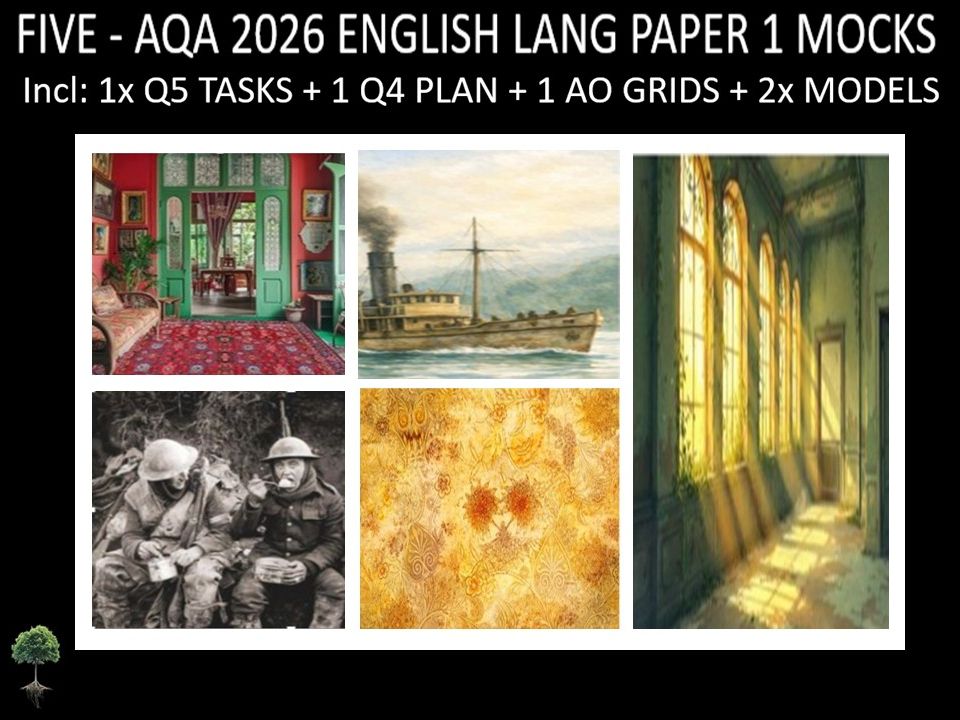 FIVE - AQA PAPER 1 | 2026 FULL MOCKS | Q5 TASKS | Q4 PLAN |AO GRIDS | MODELS