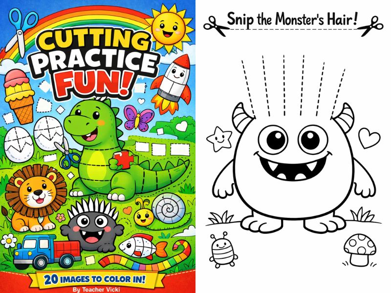 Scissor Skills Worksheets for Preschool