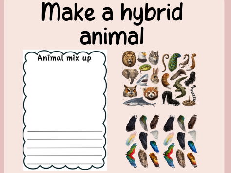 Animal groups- Science- Make a hybrid animal- cut and stick