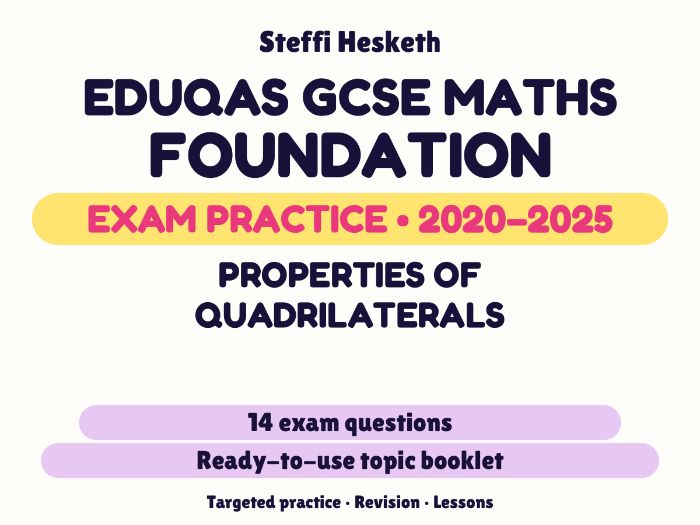 Eduqas GCSE Maths Foundation: Properties of quadrilaterals Exam Questions | 2020-2025