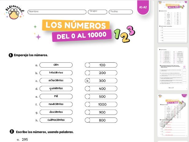Spanish Numbers 0-10,000 Worksheet (Los números en español)