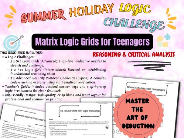 UK Summer Holiday Logic Puzzles | Secondary Maths & Critical Thinking Challenge