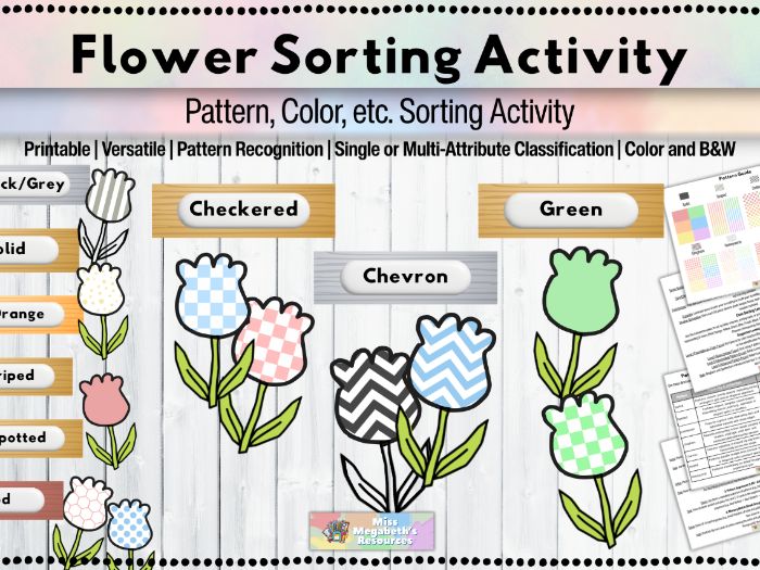 Flower Pattern & Color Sorting Activity | Task Box & Center Kit for SPED / Early Childhood