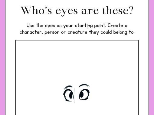 KS2 Art Worksheet: Who’s Eyes Are These? Creative Character Drawing Activity