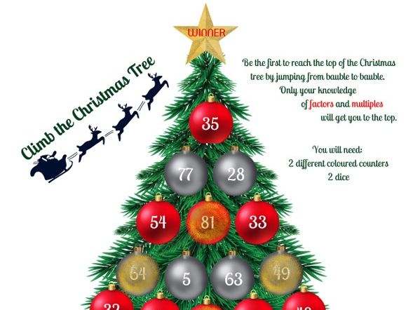 Climb the Christmas Tree Factors and Multiples Game