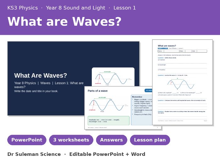KS3 What are Waves? Lesson | Year 8 Physics + Worksheets