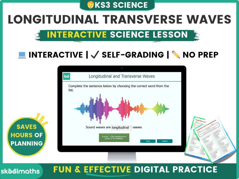 Longitudinal & Transverse Waves Interactive Digital  Lesson and Activities