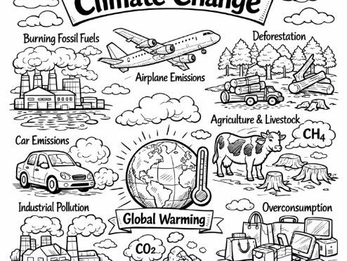 Causes of Climate Change Geography Colouring Sheet