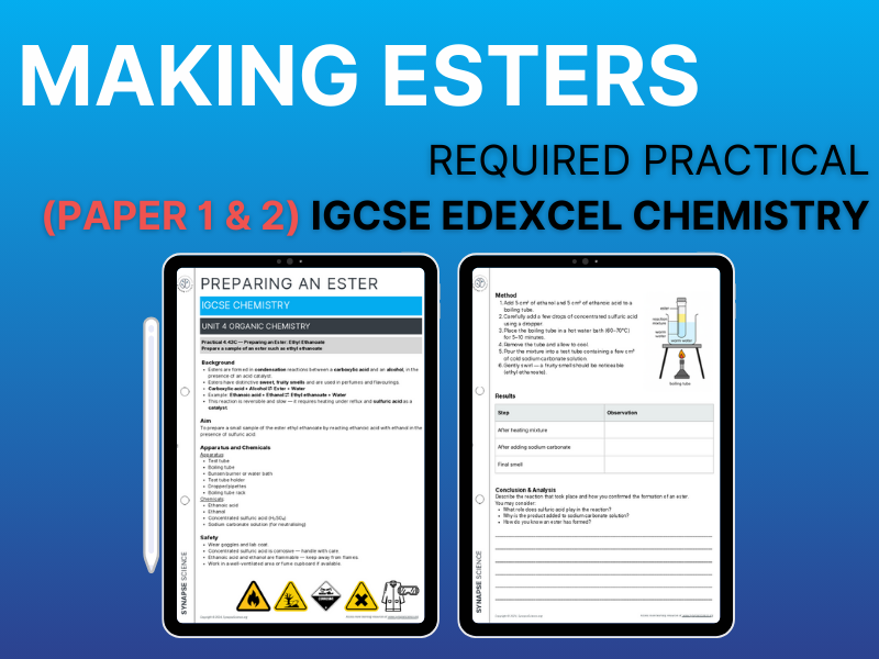 Preparing an Ester – Required Practical – Unit 4 – IGCSE Chemistry