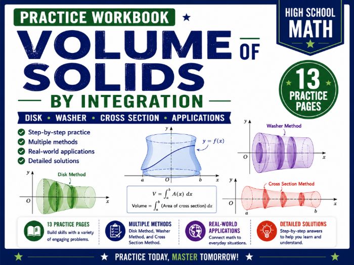 Volume of Solids | Disk, Washer & Cross Sec