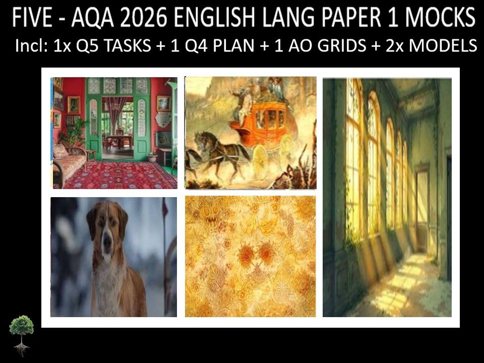FIVE - AQA PAPER 1 | 2026 FULL MOCKS | Q5 TASKS | Q4 PLAN |AO GRIDS | MODELS