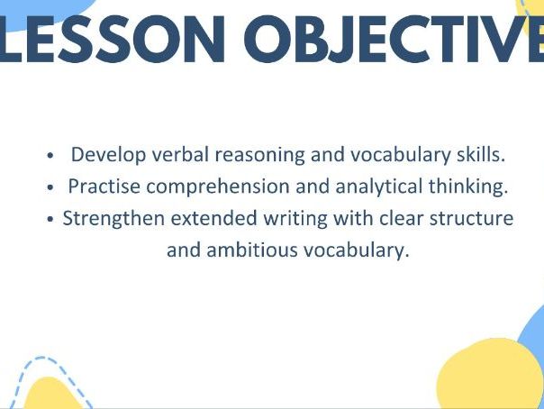 Year 7 English Lesson: CAT Prep & Writing