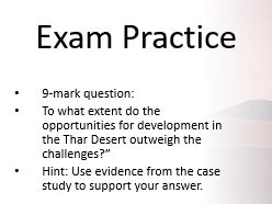 AQA GCSE Geography Challenges and Opportunities in the Thar Desert