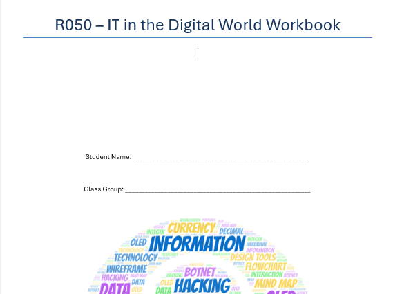J836 Cambridge Nationals IT - R050 Workbook