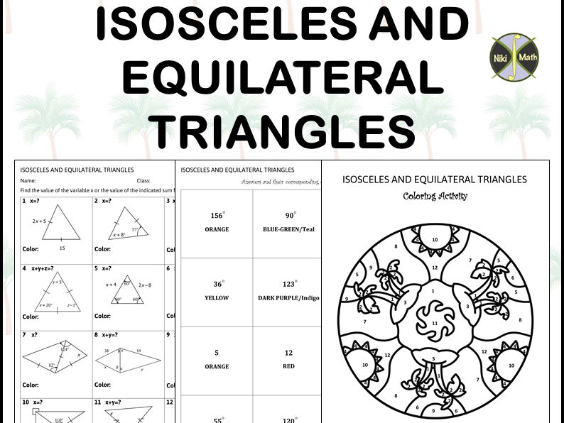 Isosceles and Equilateral Triangles - Color by Code