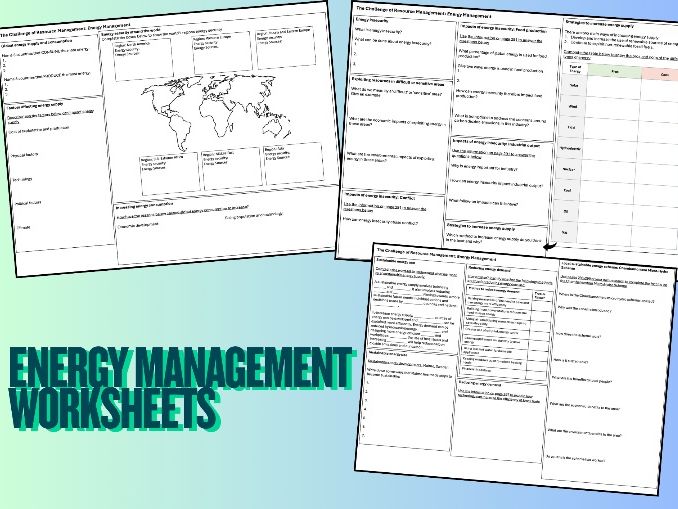 Energy Management Worksheets (AQA GCSE Geography