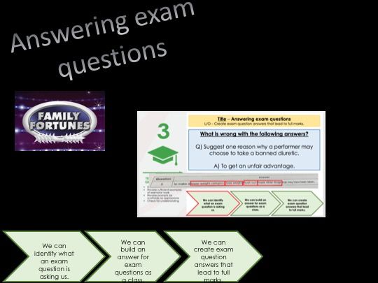 Answering exam questions lesson - GCSE PE