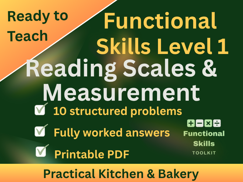 Functional Skills Scales & Measure L1 Worksheet