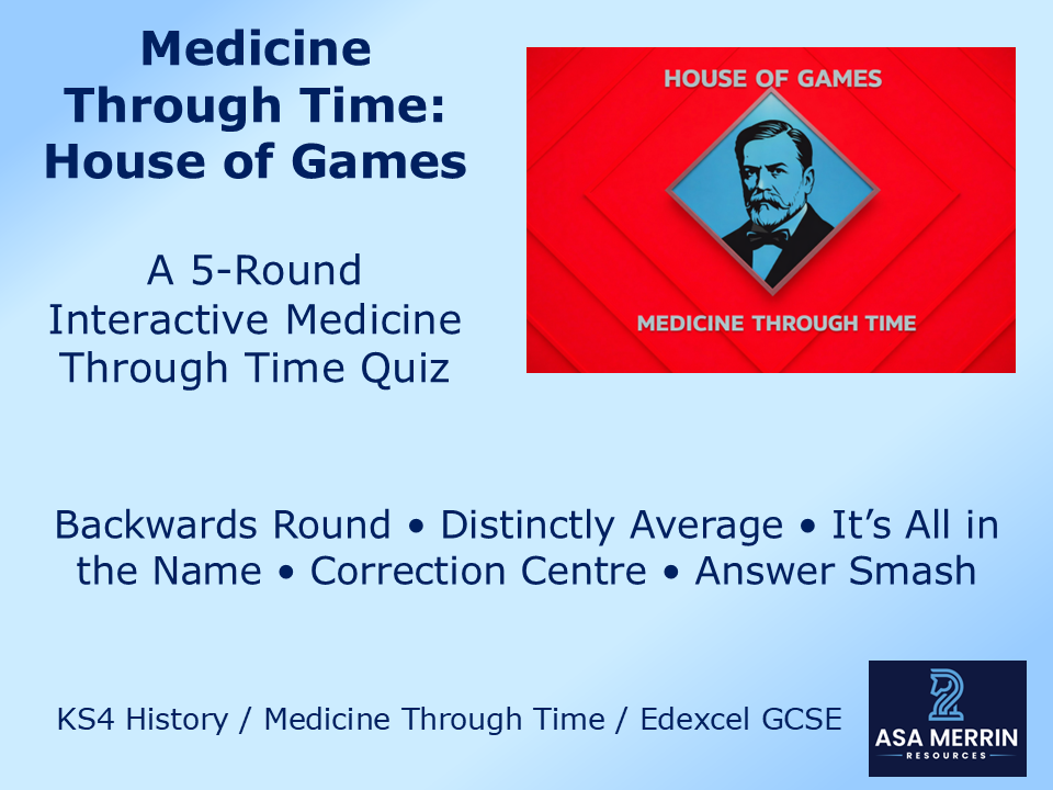 GCSE Medicine Through Time Revision Quiz – House of Games Interactive Lesson (Edexcel)