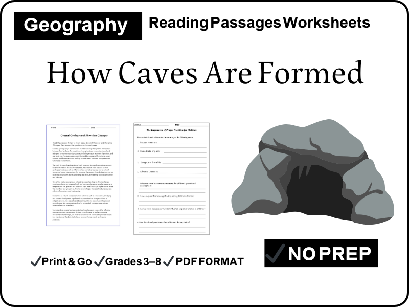 How Caves Are Formed — Reading Comprehension Worksheet