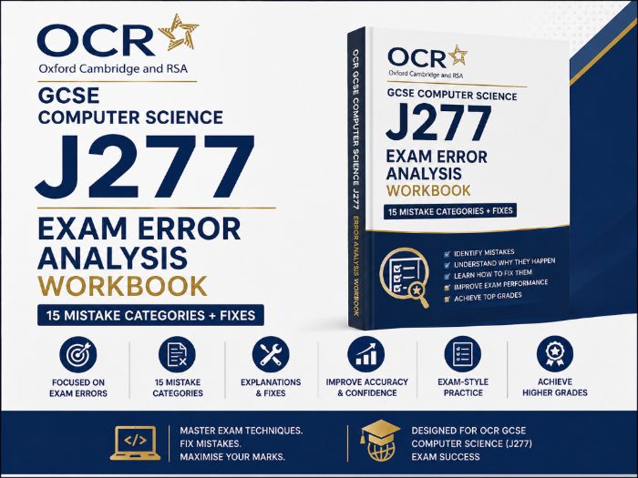 OCR GCSE Computer Science J277 Exam Error Analysis Workbook | 15 Mistake Categories + Fixes