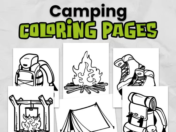 Camping Colouring Pages | Outdoor Adventure Colouring Activity for KS1 & KS2