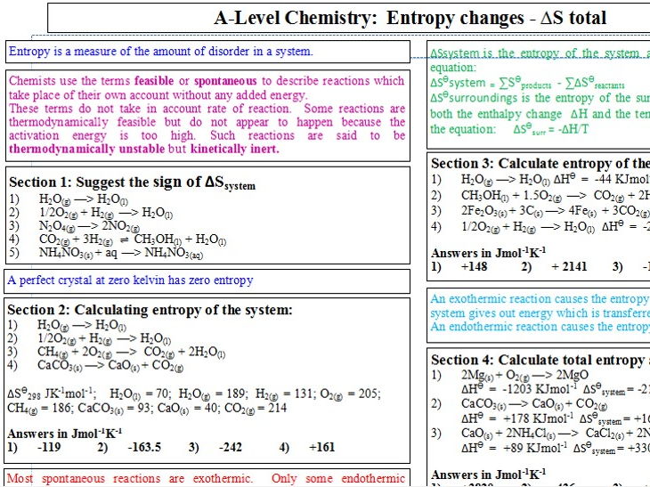 Entropy - calculating total entropy