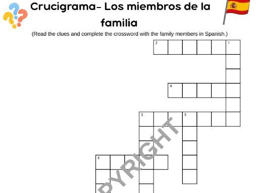 Mi familia Crossword