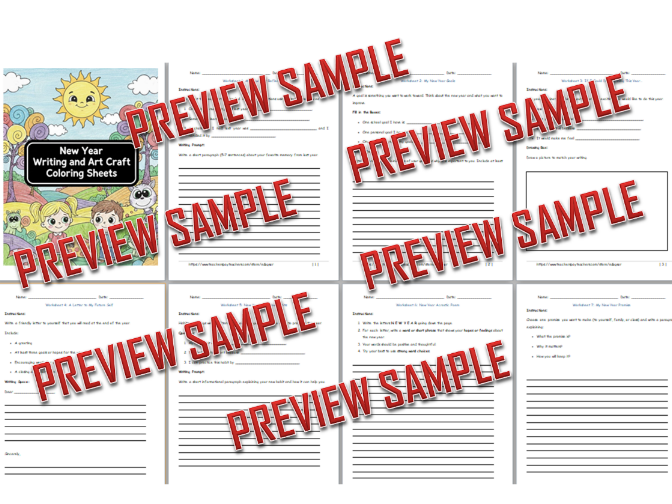 New Year Writing Prompts | New Year Art Craft | New Year Goal Resolutions