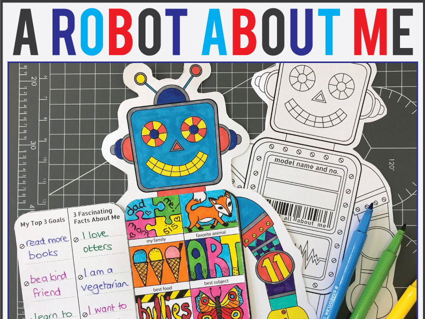 All About Me Back to School Robot Art & Writing Activity