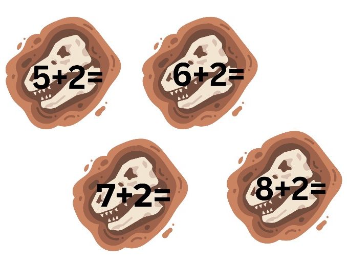 Dinosaur Fossil Addition to 10 Activity