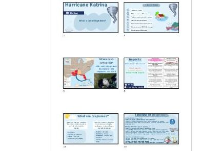 KS3 Weather unit - Lesson 9 - Hurricane Katrina effects and responses