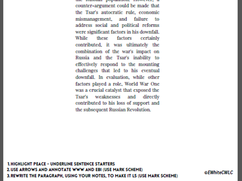 2N Revolution and Dictatorship: Russia 1917-1953 Work booklet Y12 Content