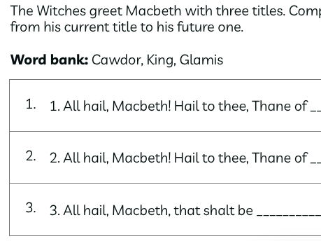 Macbeth - Act 1, Scene 3
